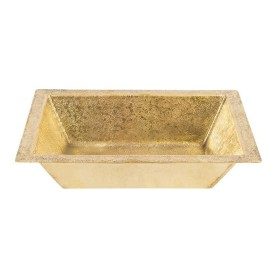 17" Rectangle Under Counter Terra Firma Brass Bathroom Sink in Polished Brass