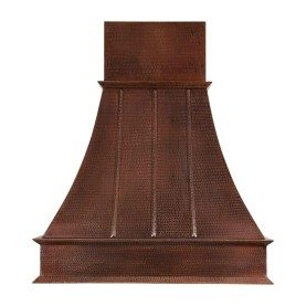 Custom 38" Hammered Copper Euro Range Hood