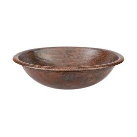Custom 21.5" Master Bath Self Rimming Hammered Copper Bathroom Sink
