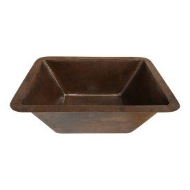 Custom 17" Rectangle Smooth Copper Bar/Prep Sink