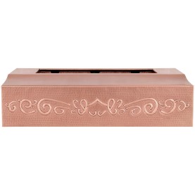 Custom 29.75" Hand Hammered Copper Undercabinet Range Hood with Scroll Design